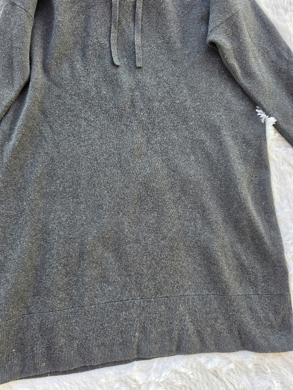 Madewell Charcoal‎ Grey Knit Hoodie Sweater Dress - Picture 7 of 10